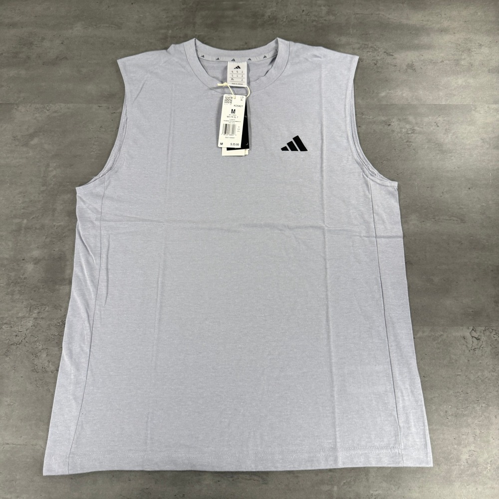 Adidas Workout Tank M Essential Feelready Sleeveless Shirt Grey Climacool Train